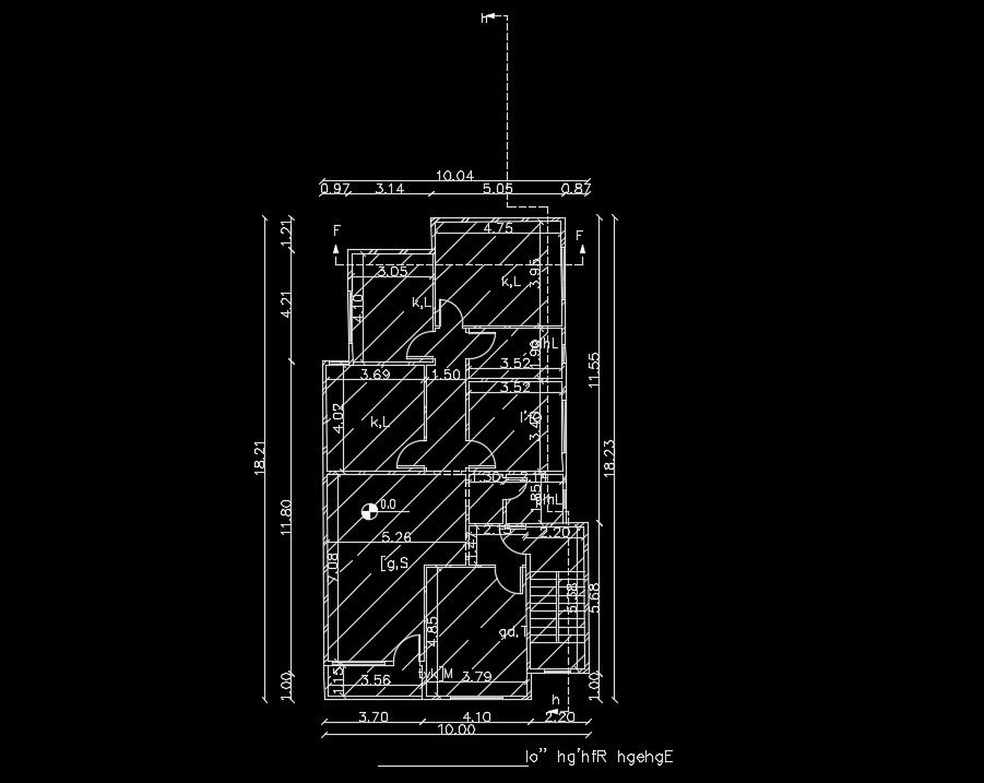 10x25m third floor house plan AutoCAD drawing