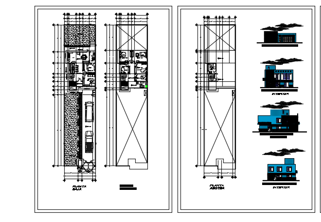 10x46m luxury villa ground floor plan 2D AutoCAD diagram