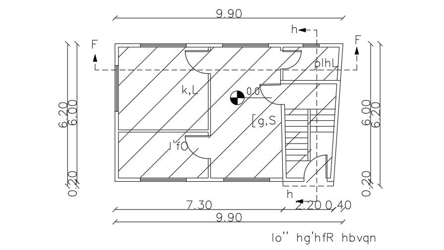 10x6 Meter Apartment Ground Floor Plan DWG File
