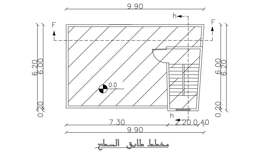 10x6 Meter Apartment Terrace Floor Plan DWG File