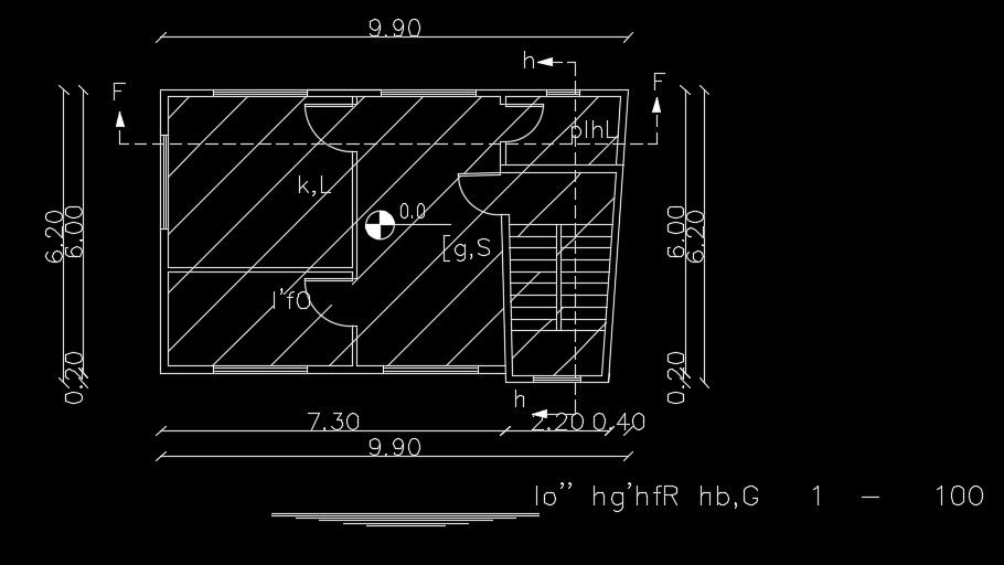 10x6m small house plan is given in this AutoCAD drawing model