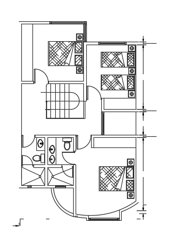 10x7m First Floor Building Plan CAD with Room Design