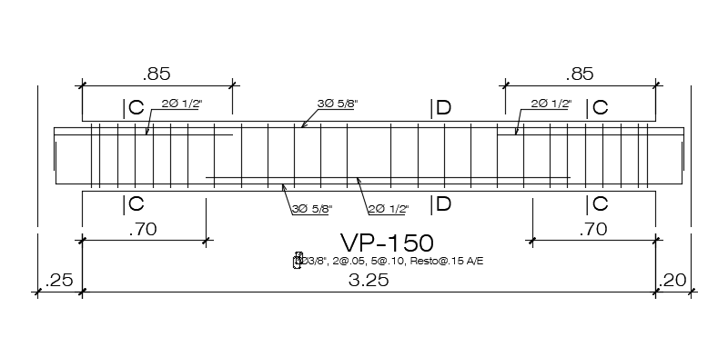 10x7m commercial plan of 3.7m length beam section view has been given in this Autocad drawing file. Download file.
