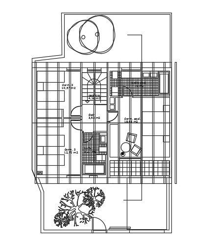 10x8m Architecture First Floor CAD Plan for Residential House Design
