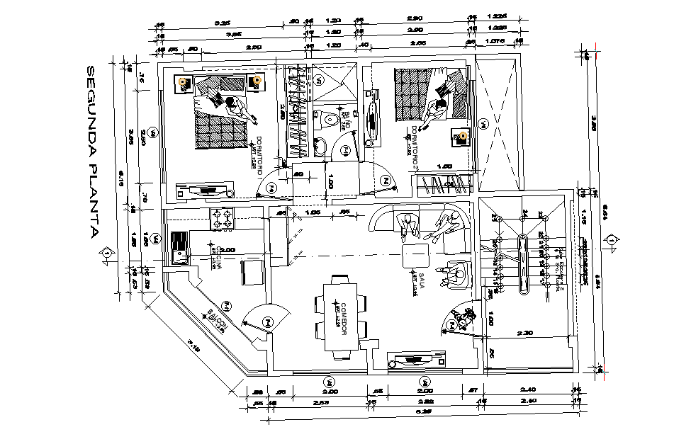 10x8m house plan is given in this Autocad drawing file. Download now.