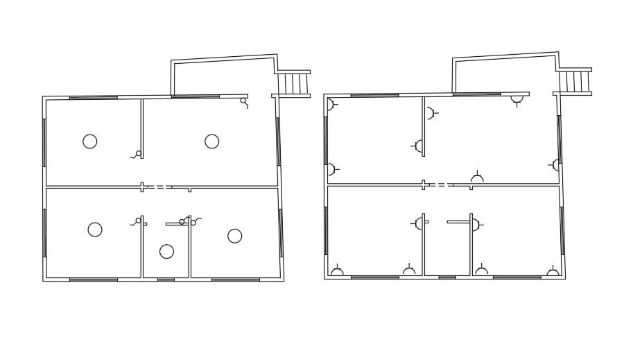 10x8m house plan of the switch point and light location drawing