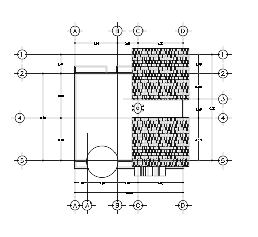 10x8m house plan roof layout cad model is given in this file