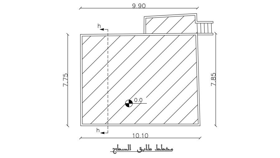10x8m house plan roof layout drawing