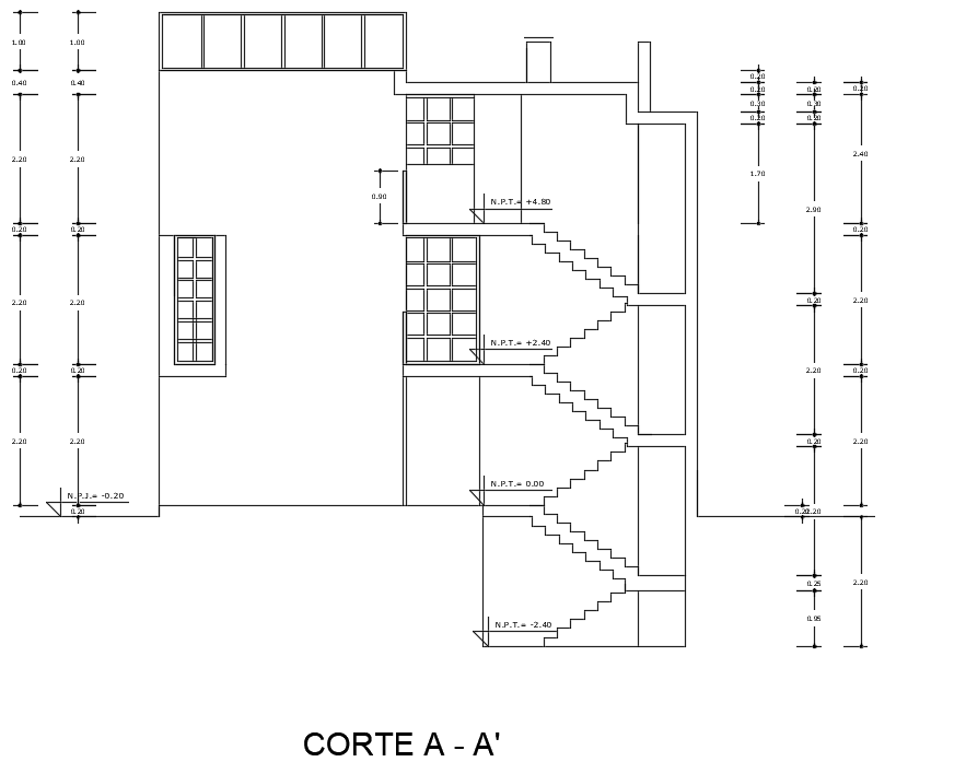 10x8m single family house building left side center cut view