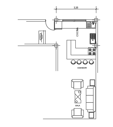 10x9m house 5bhk building kitchen plan cad drawing is given in this file