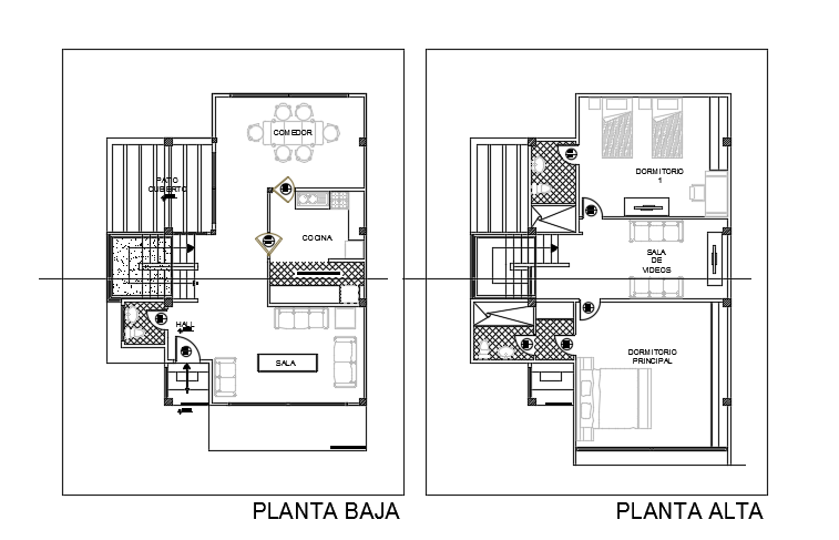 10x9m two story architecture house plan 2D drawing