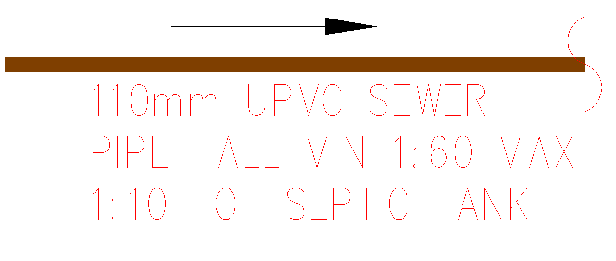 110mm UPVC SEWER PIPE FALL