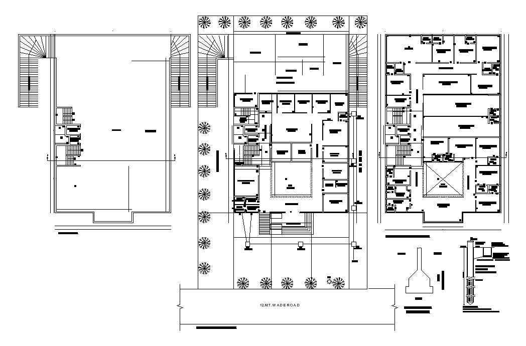 112’x182’ hospital plan is given in this AutoCAD drawing model. Download now.