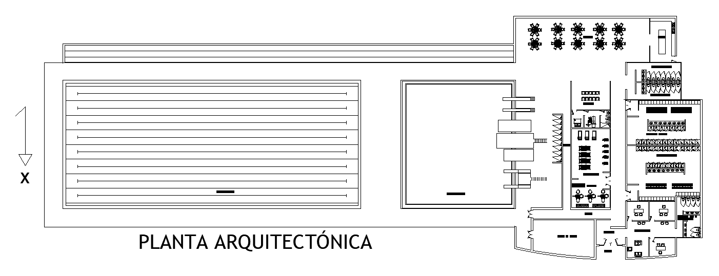 112x35m sport plan is given in this AutoCAD drawing model. Download now.