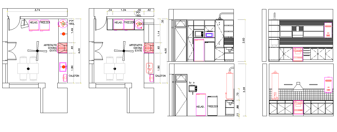 Fast Food Shop Interior Design with Kitchen and Service Layout Plan