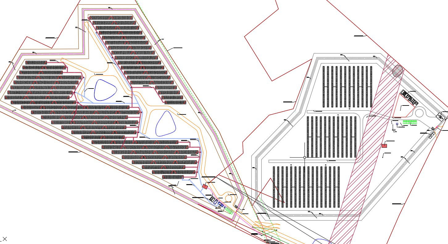 115,000 Square Meter Solar Panel Plant AutoCAD Drawing