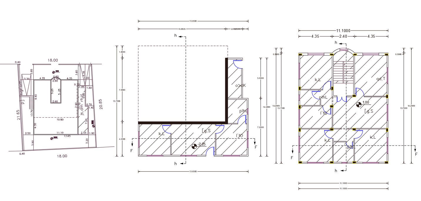 11 X 14 Meter House Floor Plan AutoCAD File