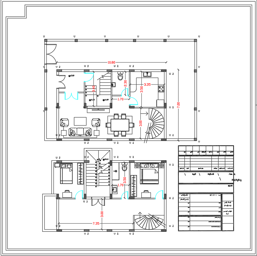 11x7 meter home floor plan with efficient room design
