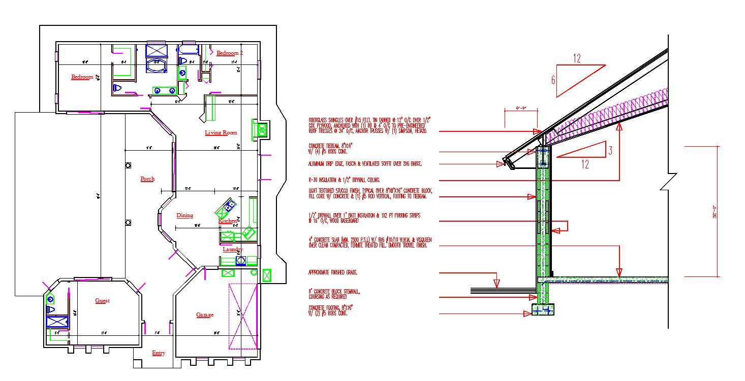 House Lay-out section detail