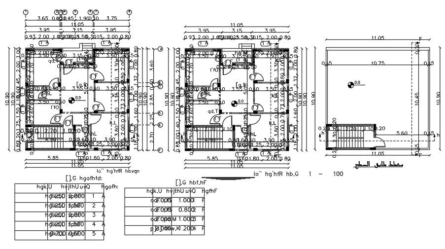 11x10 Meter House Floor Plan CAD DWG File
