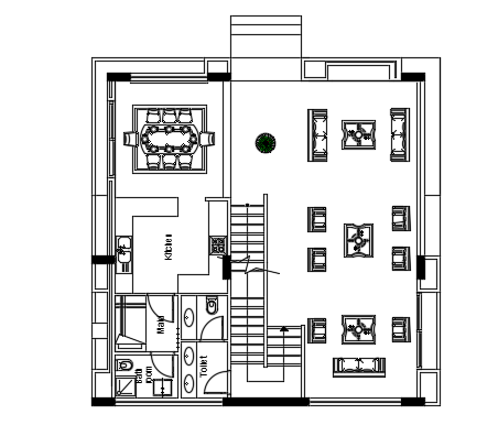 11x11m architecture 5bhk house plan AutoCAD drawing is given