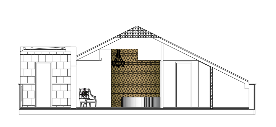11x11m house building second floor elevation view is given in this file