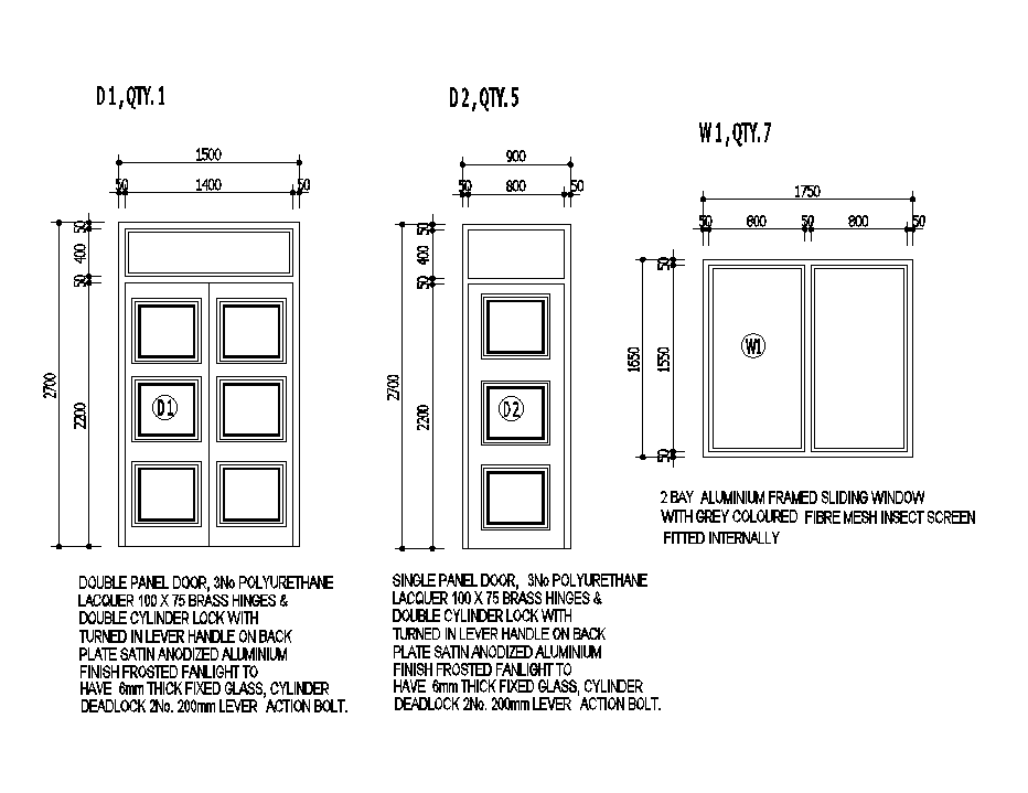 11x11m house plan of door & window schedule is given in this Autocad drawing file. Download now.