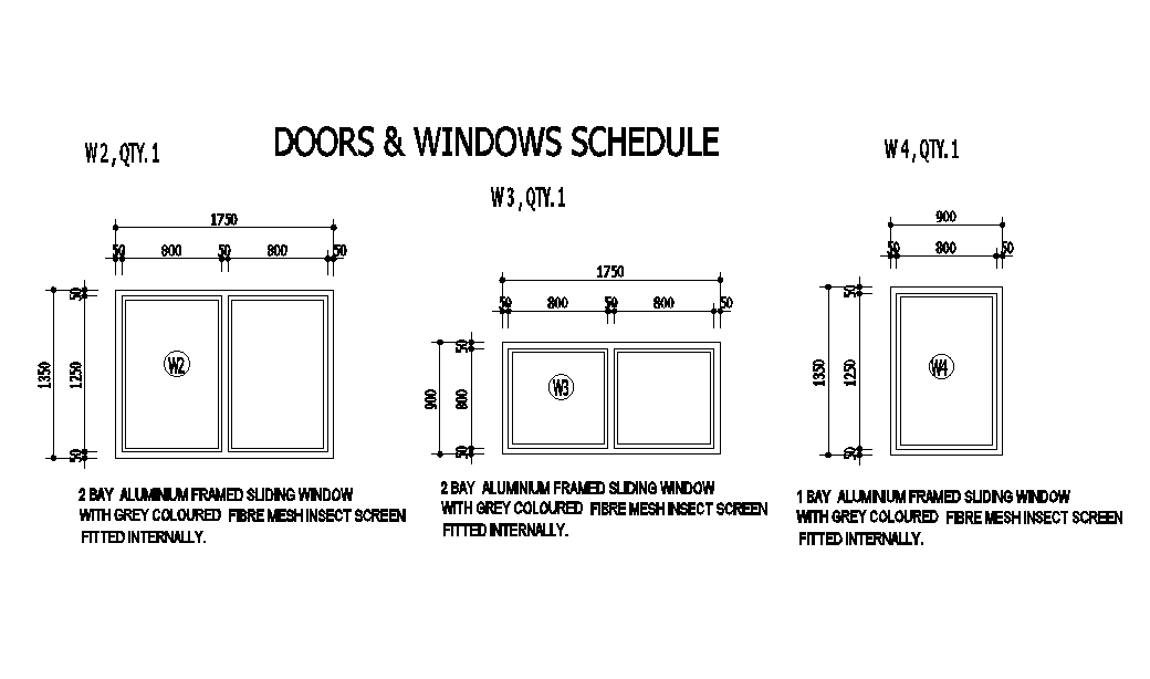 11x11m house plan of windows schedule are given in this Autocad drawing file.   Download now.