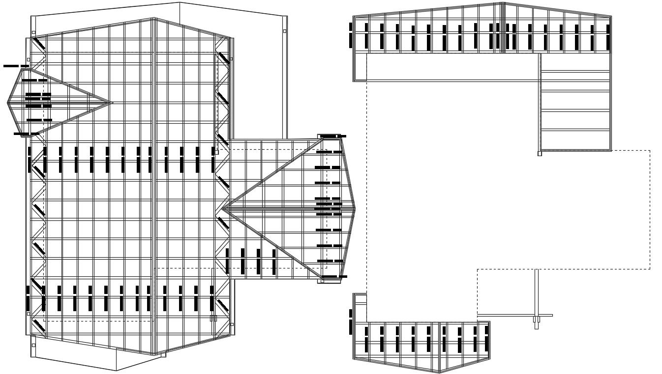 11x12m roof plan vertical member material detail is given in this Autocad drawing file. Download now.