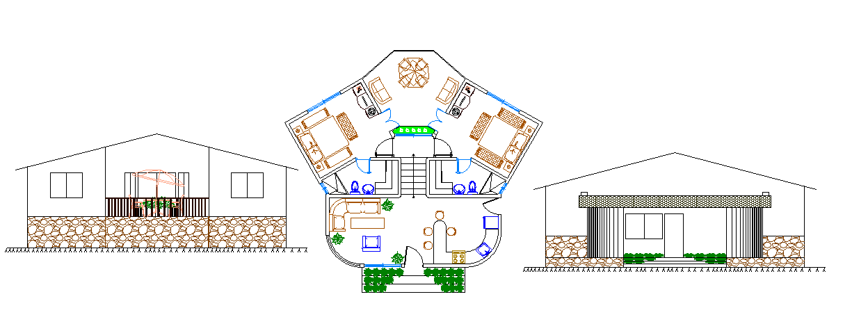 11x13 Meter 2 BHK Modern House Plan Layout