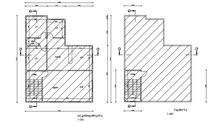 11x15 Meter House Floor Plan DWG File
