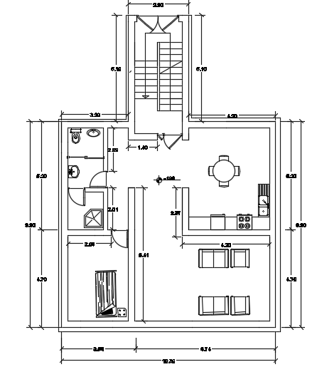 11x15m architecture first floor house plan 2d AutoCAD DWG drawing