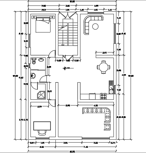 11x15m architecture house plan 2d AutoCAD DWG drawing is given in this file