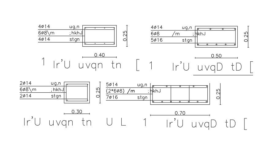 11x15m house plan column cross sections