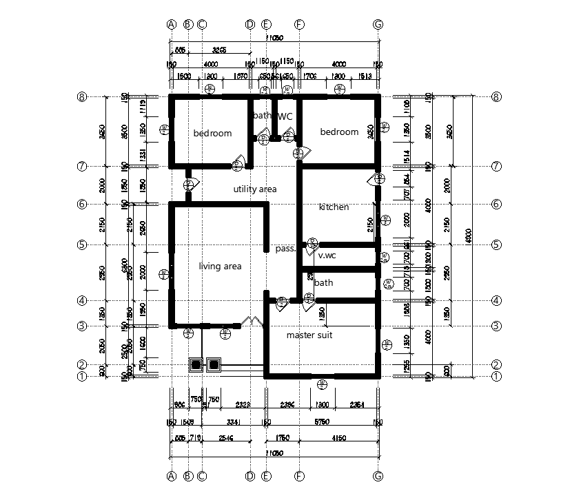 11x15m house plan is given in this Autocad drawing file.Download now.