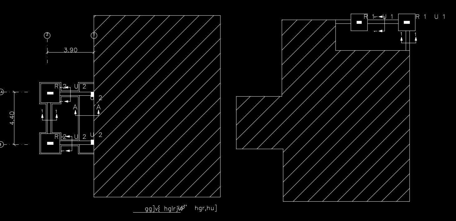 11x15m house plan staircase column and foundation drawing