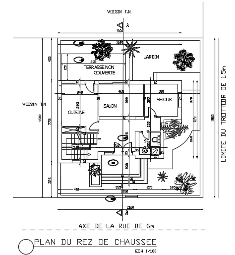 11x15m residential ground floor AutoCAD drawing is given in this file