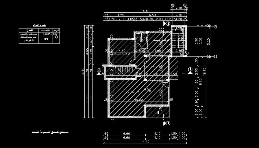11x16m third floor house plan AutoCAD drawing