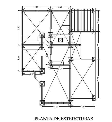11x19m house building structural layouts are given in this cad model