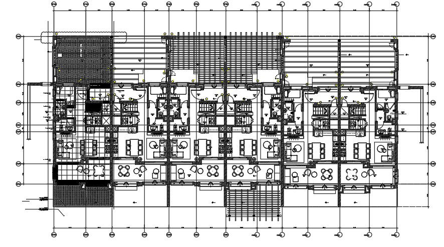 11x20m Row House Plan with Furniture Layout CAD Drawing