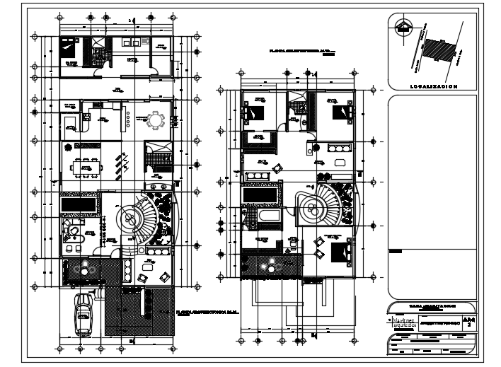 11x22m beautiful villa plan AutoCAD 2D drawing