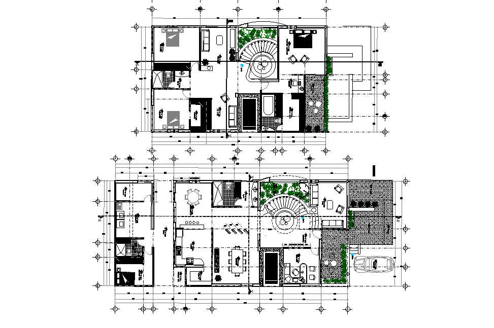 11x24m house plan is given in this Autocad drawing file. Download now.