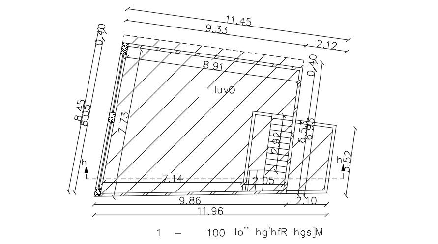 11x7 Meter Shop First Floor Plan CAD File