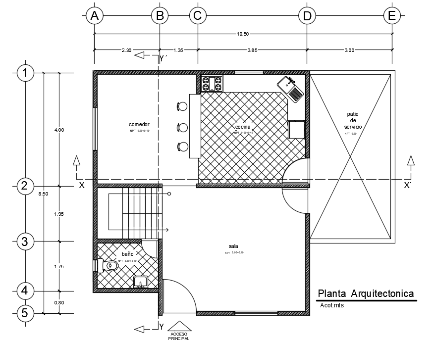 11x9m Single Floor House Room Plan in AutoCAD Drawing