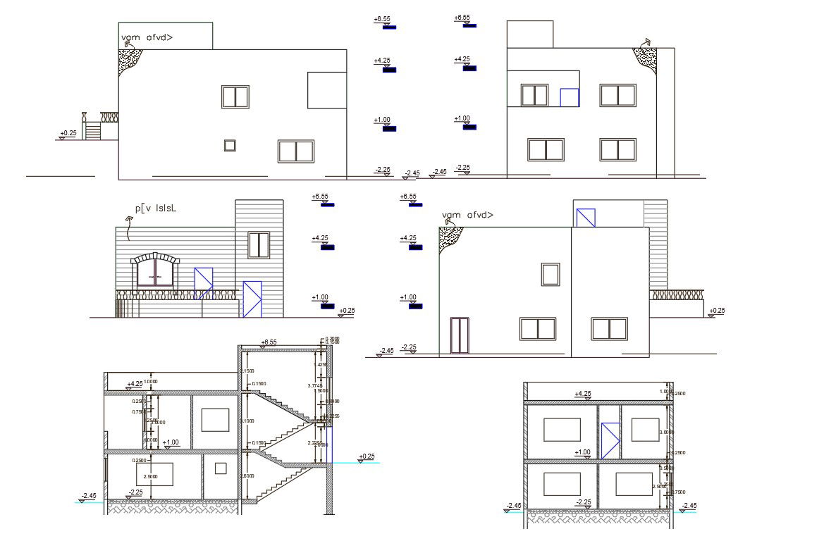1200 Sq Ft House Building Design CAD Drawing