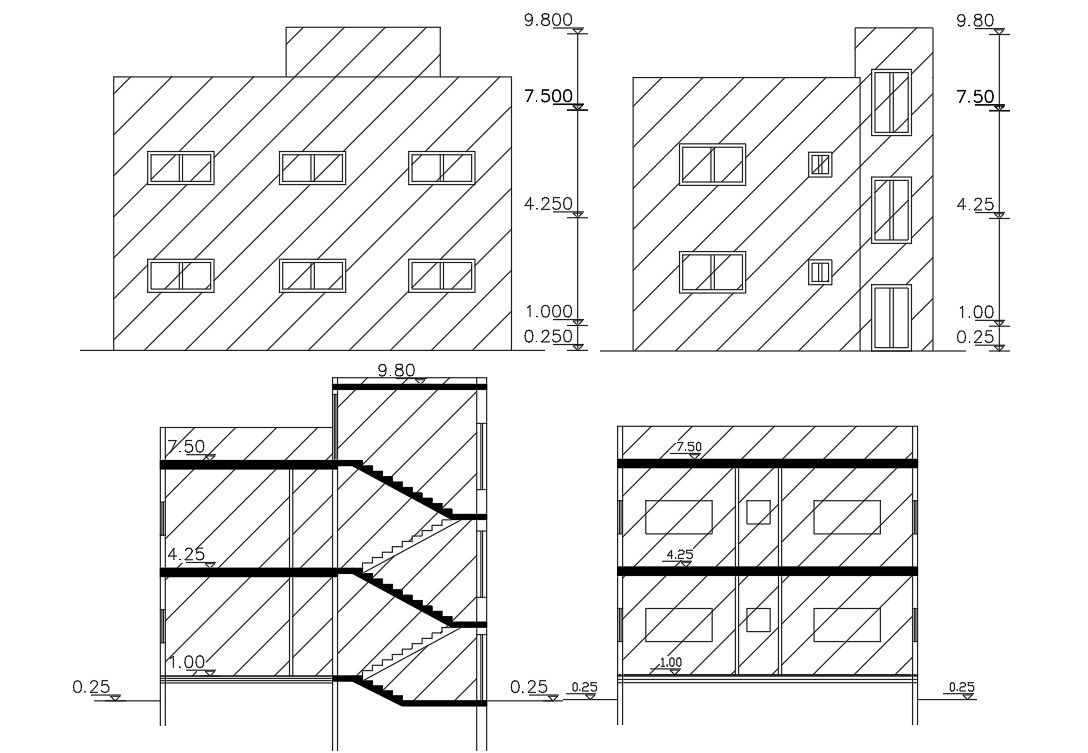 1200 Square Feet House Building Design DWG File