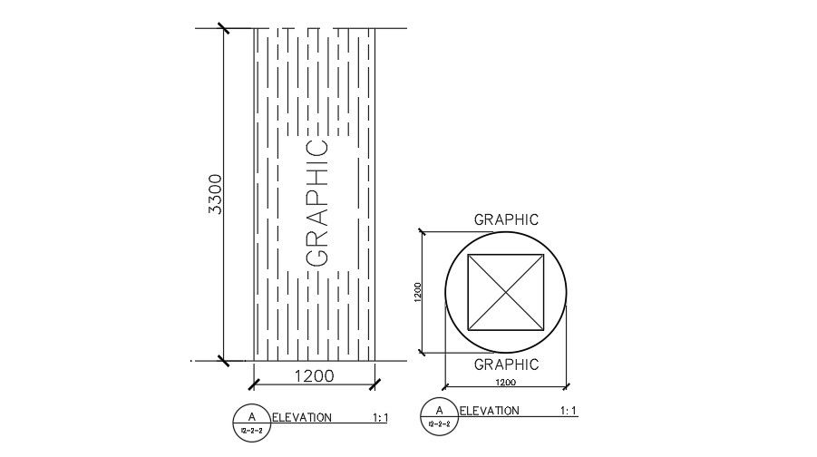 1200x1200mm shopping mall graphic plan AutoCAD drawing