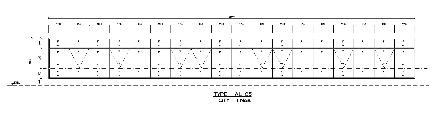 1200x2800mm continuous door plan DWG drawing