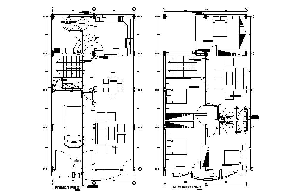 120 Square Meter House Layout Plan AutoCAD Drawing DWG File