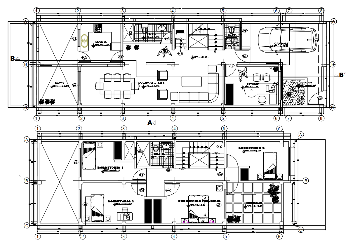 120 Square Meter House Plan AutoCAD Drawing Download DWG File